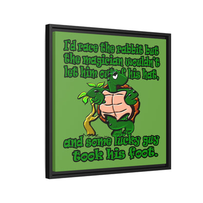 turtle race - framed canvas art (green)