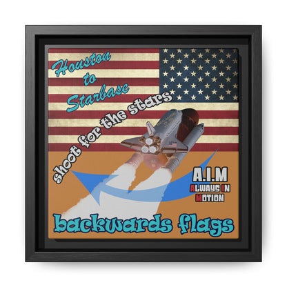 shoot for the stars - framed canvas art (light brown)