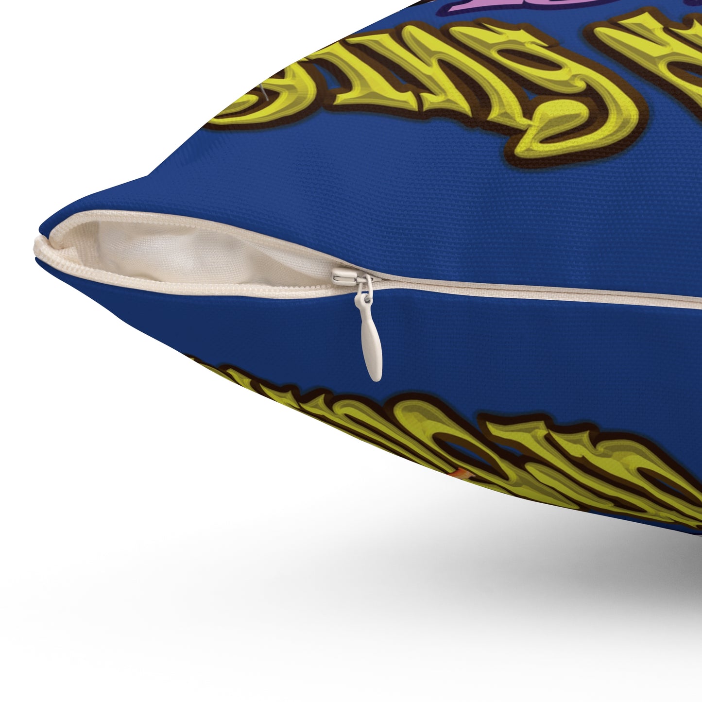 the bum's shit - Spun Polyester Square Pillow - (dark blue)