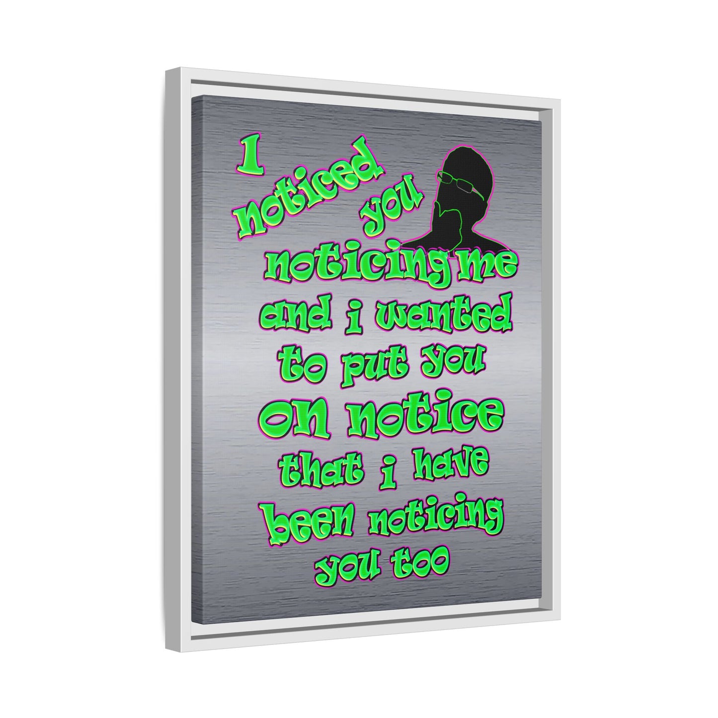 noticed you noticing - framed canvas art (brushed nickel)