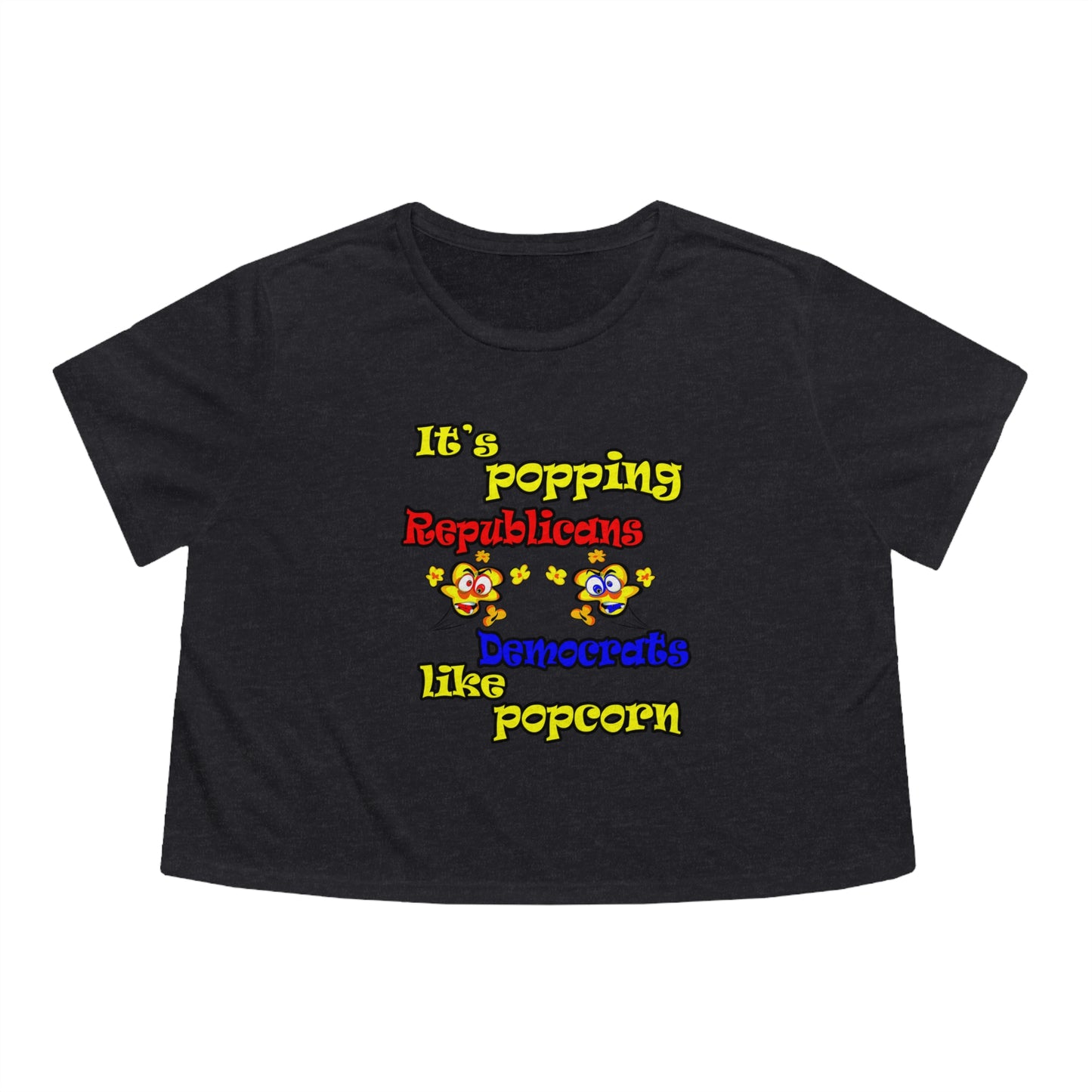 popping like popcorn - Women's Flowy Cropped Tee