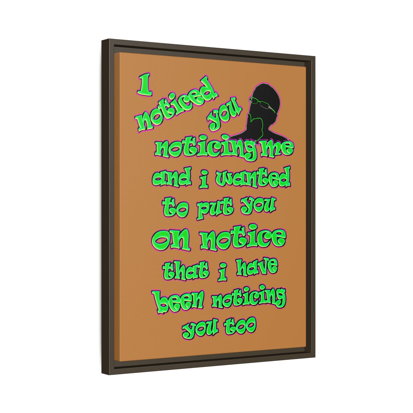 noticed you noticing - framed canvas art (light brown)