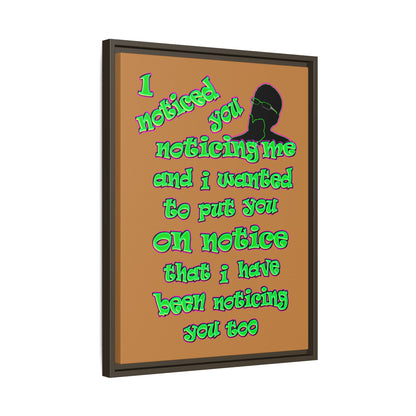 noticed you noticing - framed canvas art (light brown)