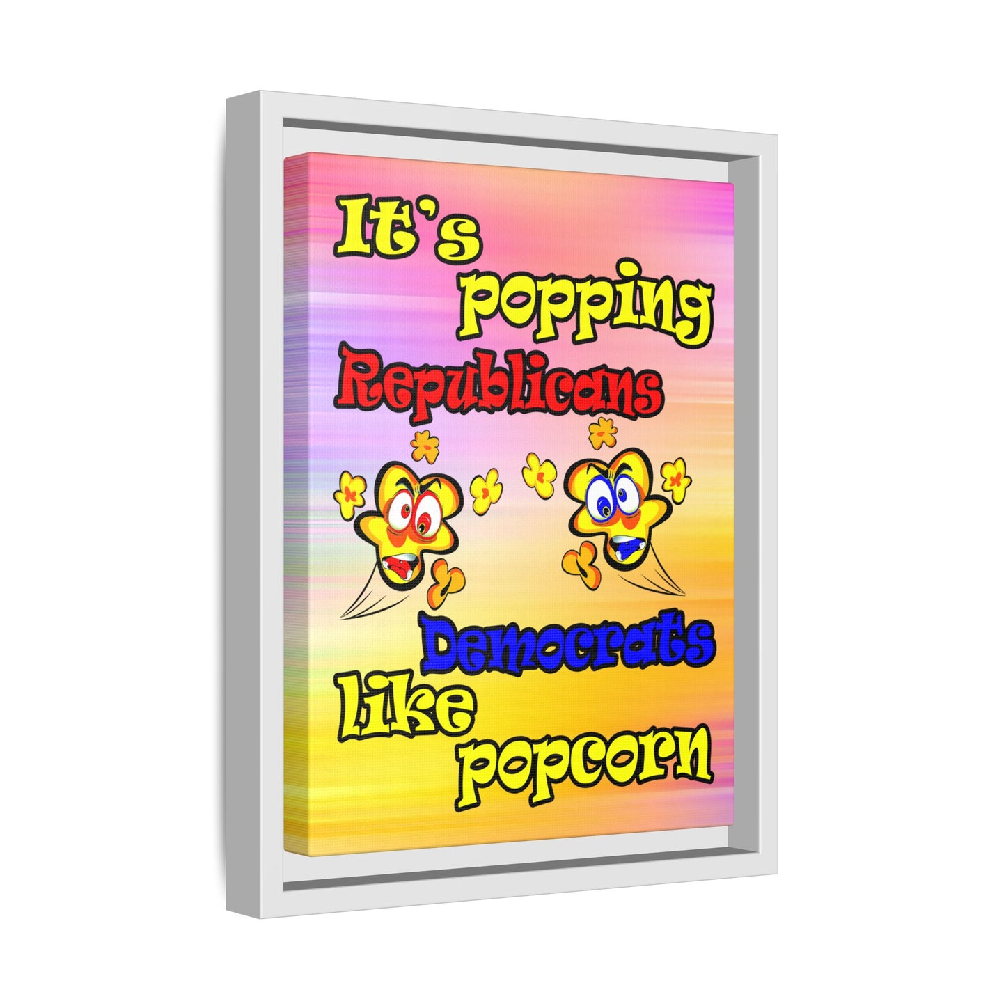 popping like popcorn - framed canvas art (color blur)