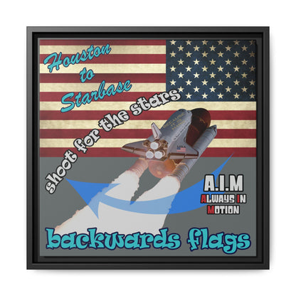 shoot for the stars - framed canvas art (dark grey)