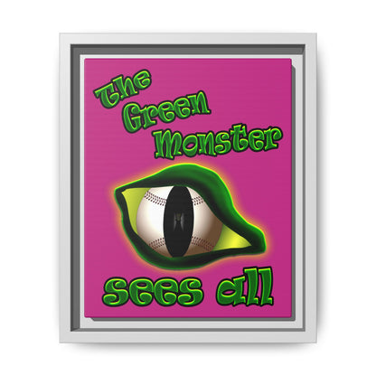 green monster - framed canvas art (pink)