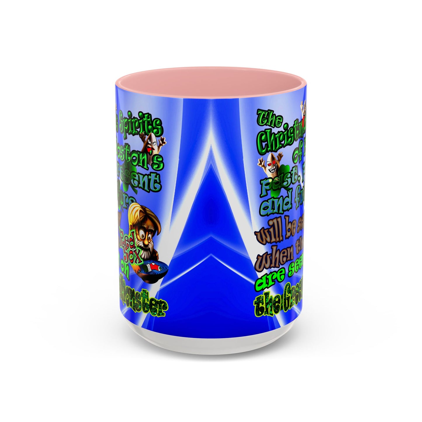 christmas spirits of boston - Accent Mug (blue-white wave)