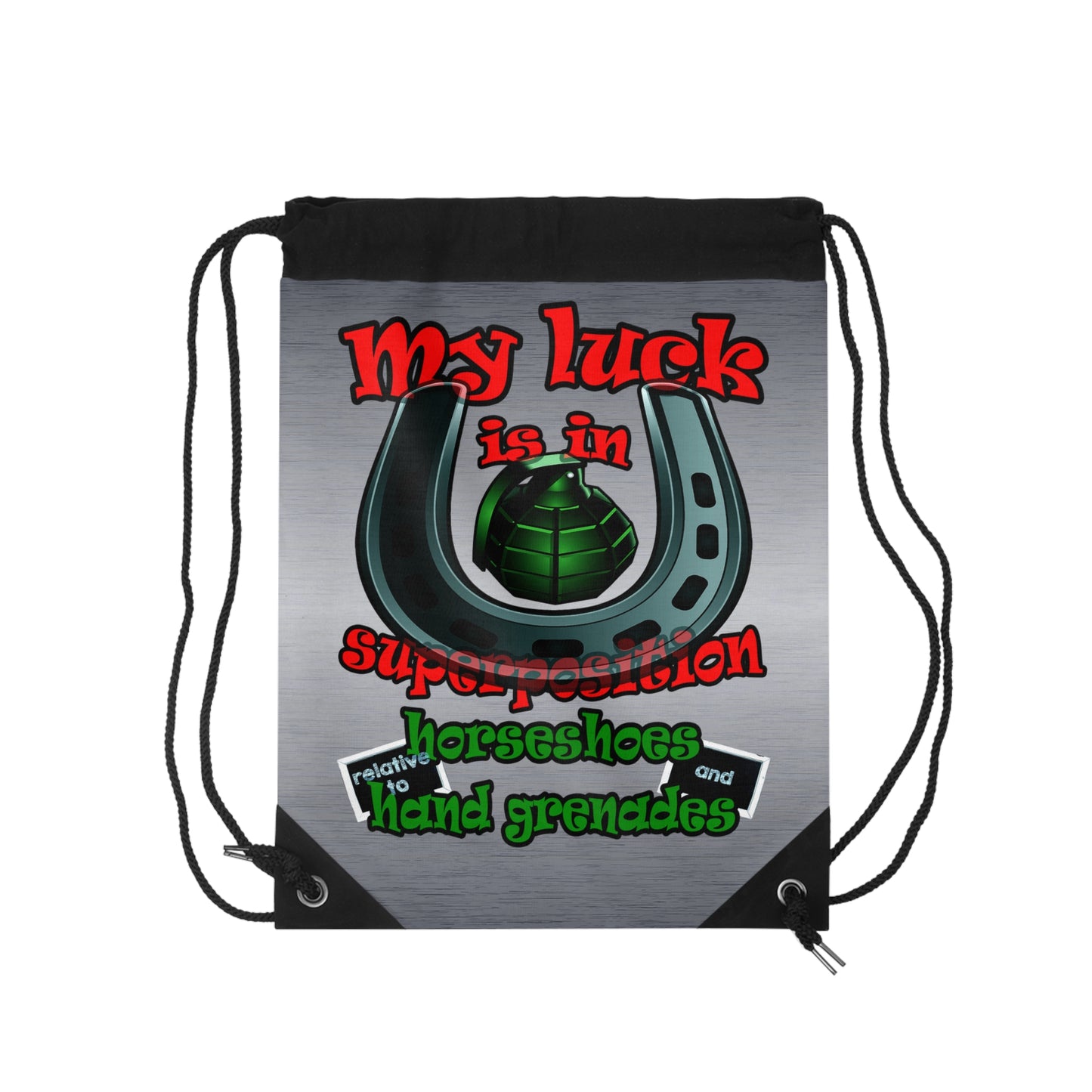 my luck - Drawstring Bag (brushed nickel)