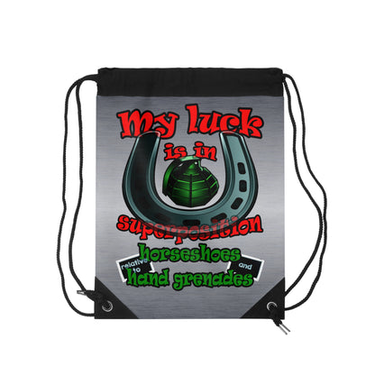 my luck - Drawstring Bag (brushed nickel)