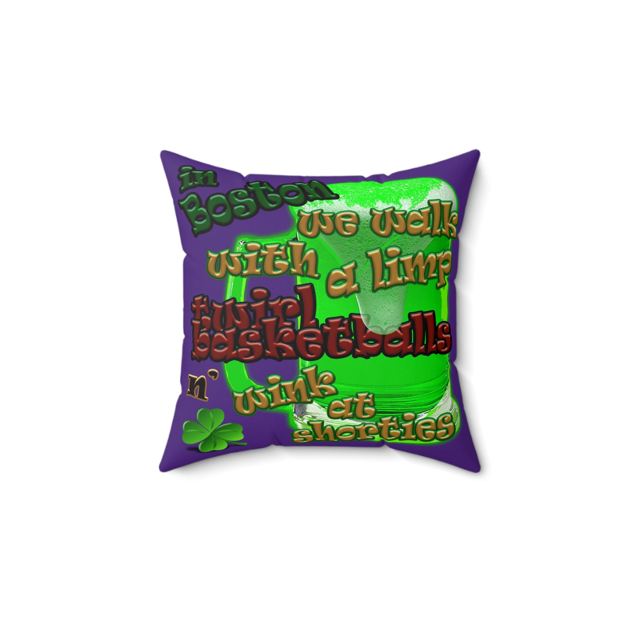 celtics logo - Spun Polyester Square Pillow - (purple)
