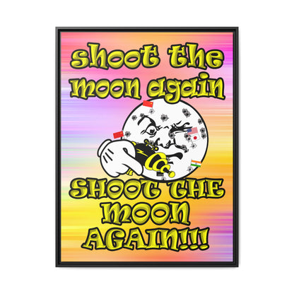 shoot the moon again - framed canvas art (color blur)