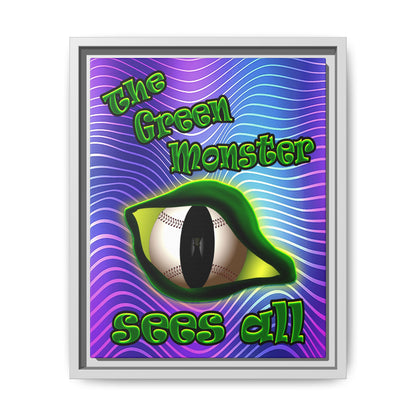 green monster - framed canvas art (purple wave)