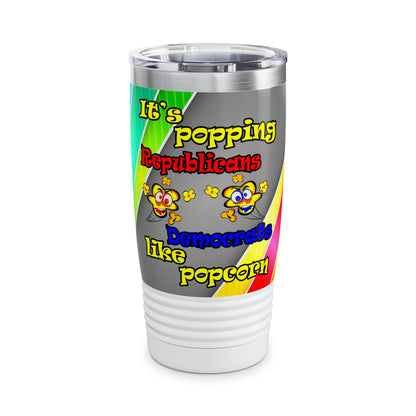 popping like popcorn - Ringneck Tumbler, 20oz (rainbow split)