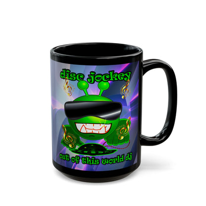 disc jockey - Black Mug (grey-pink wave)