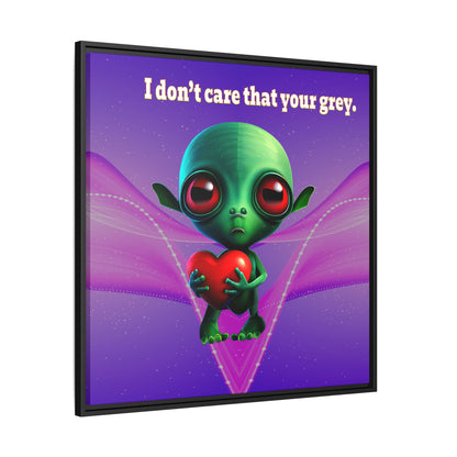 I don't care that your grey - framed canvas art (purple-pink wave)