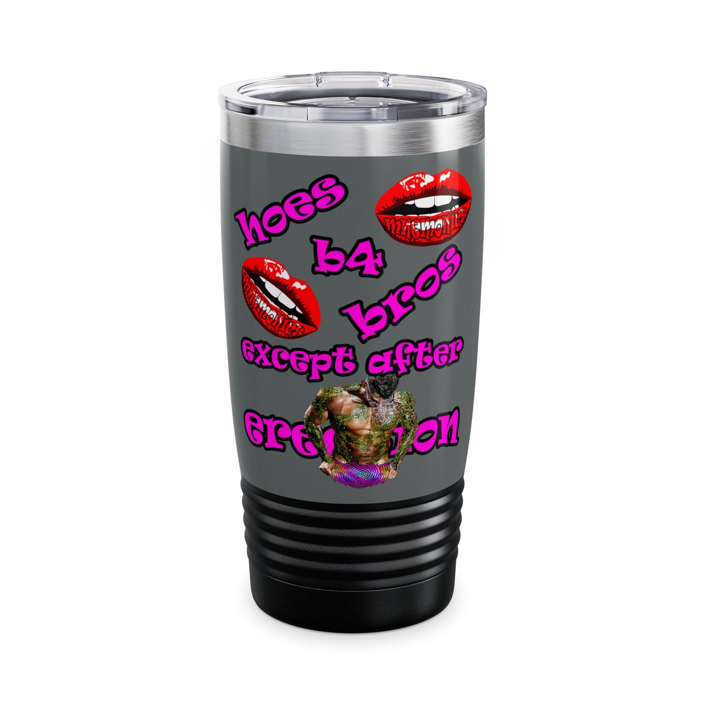 hoes b4 bros - Ringneck Tumbler, 20oz (dark grey)