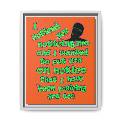noticed you noticing - framed canvas art (orange)