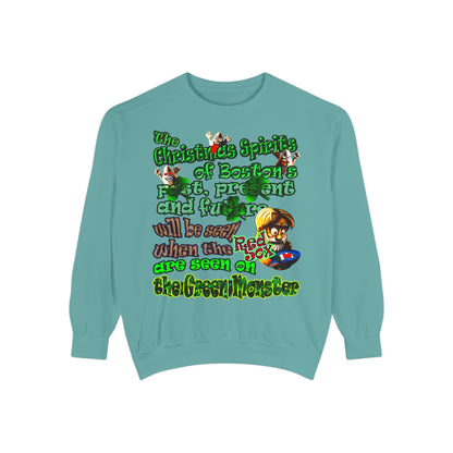 christmas spirits of boston - Unisex Garment-Dyed Sweatshirt