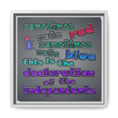 declaration of the independents - framed canvas art (grey-light grey)