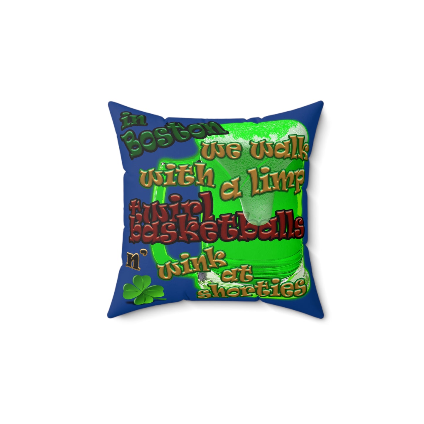 celtics logo - Faux Suede Square Pillow - (dark blue)