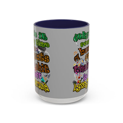the bum's shit - Accent Mug (light grey)