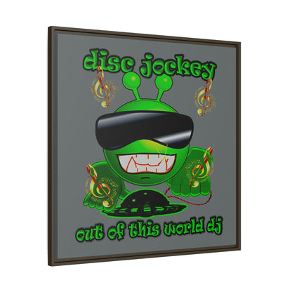 disc jockey - framed canvas art (dark grey)