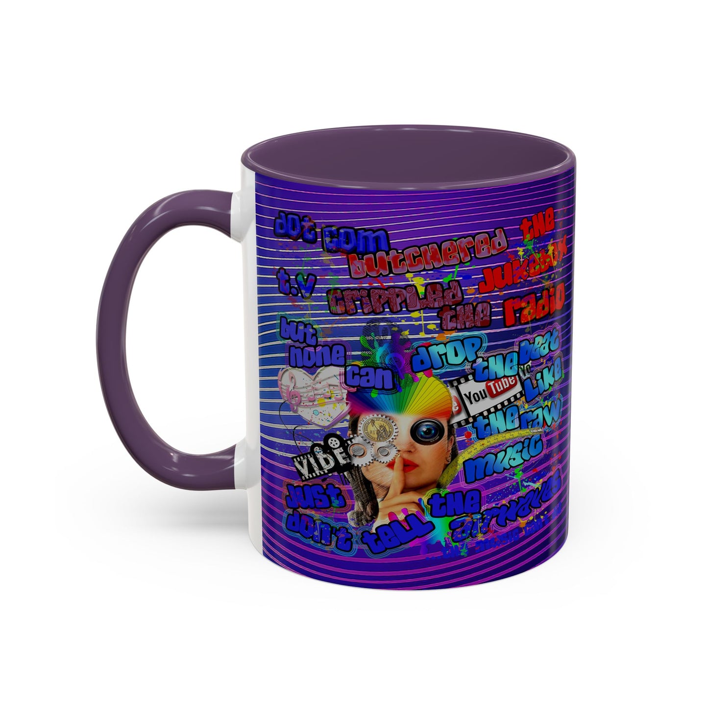 drop the beat - Accent Mug (purple wave)