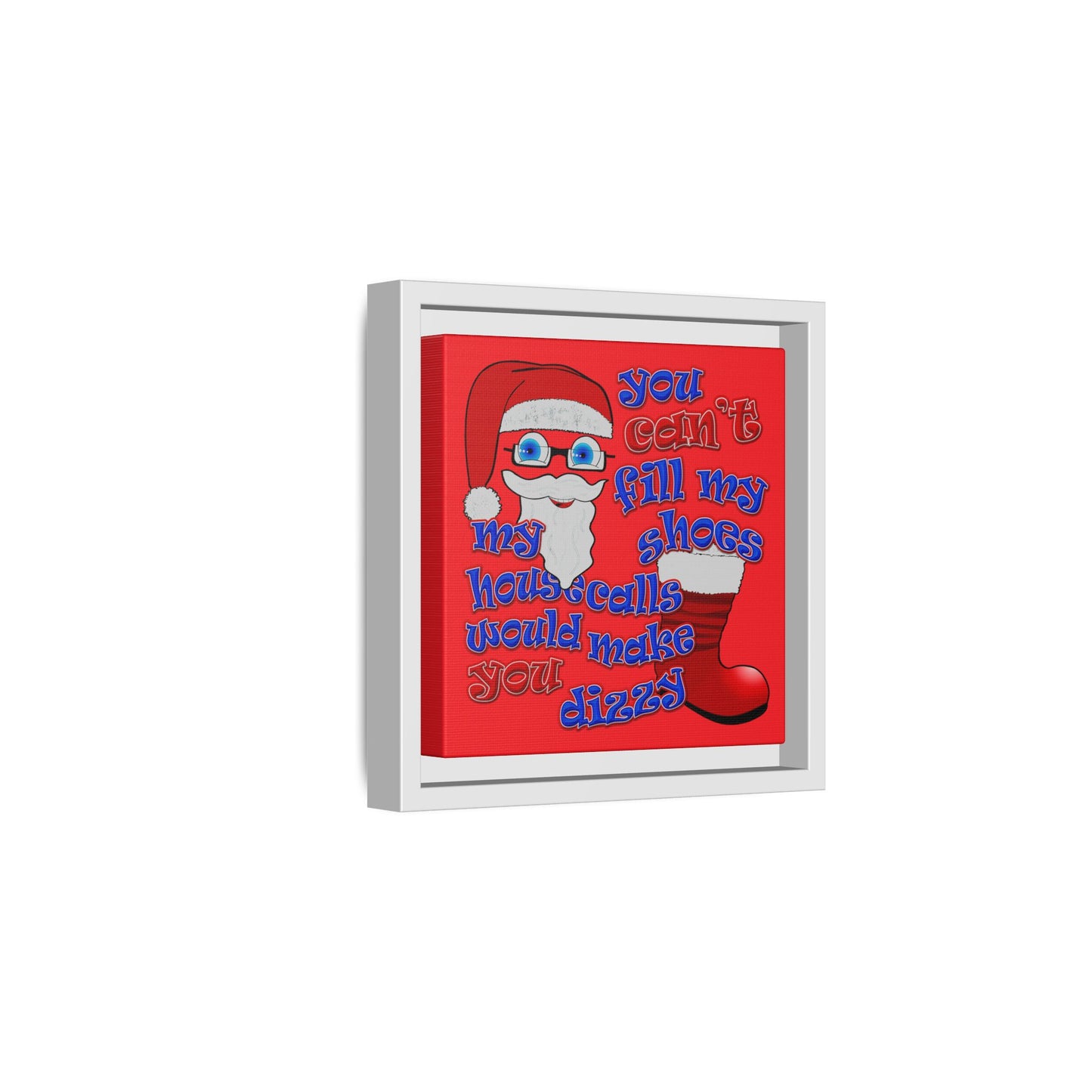 santa's shoes - framed canvas art (red)