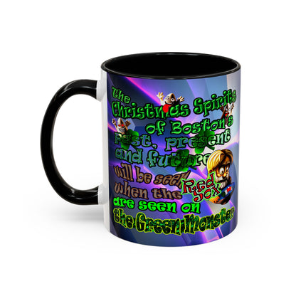 christmas spirits of boston - Accent Mug (grey-pink wave)