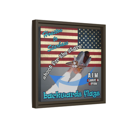shoot for the stars - framed canvas art (grey-light grey)