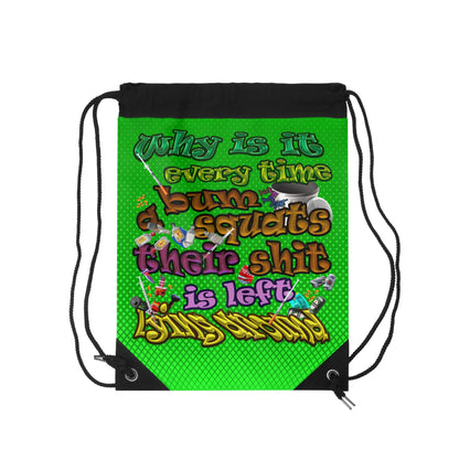 the bum's shit - Drawstring Bag (logo green)