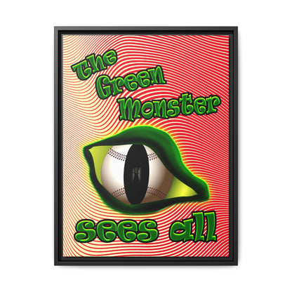green monster - framed canvas art (yellow-orange wave)