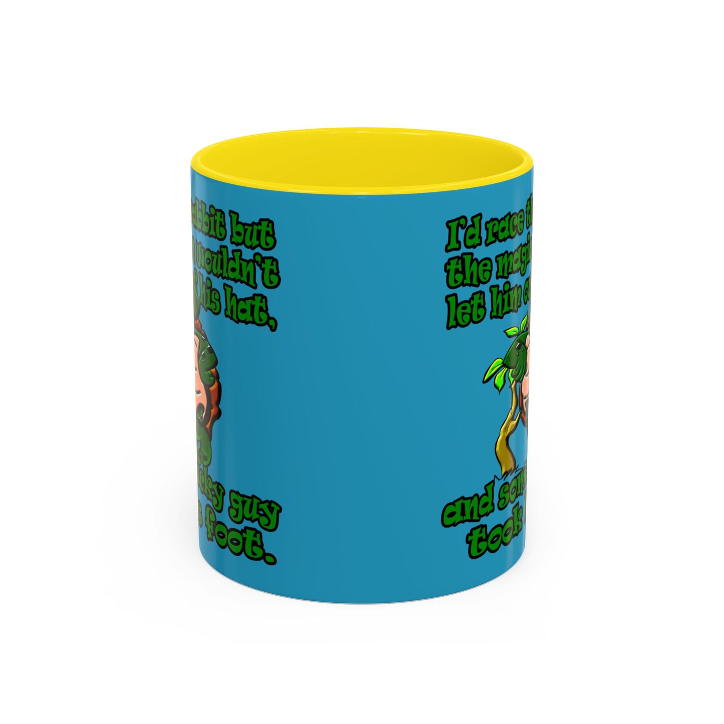 turtle race - Accent Mug (turquoise)