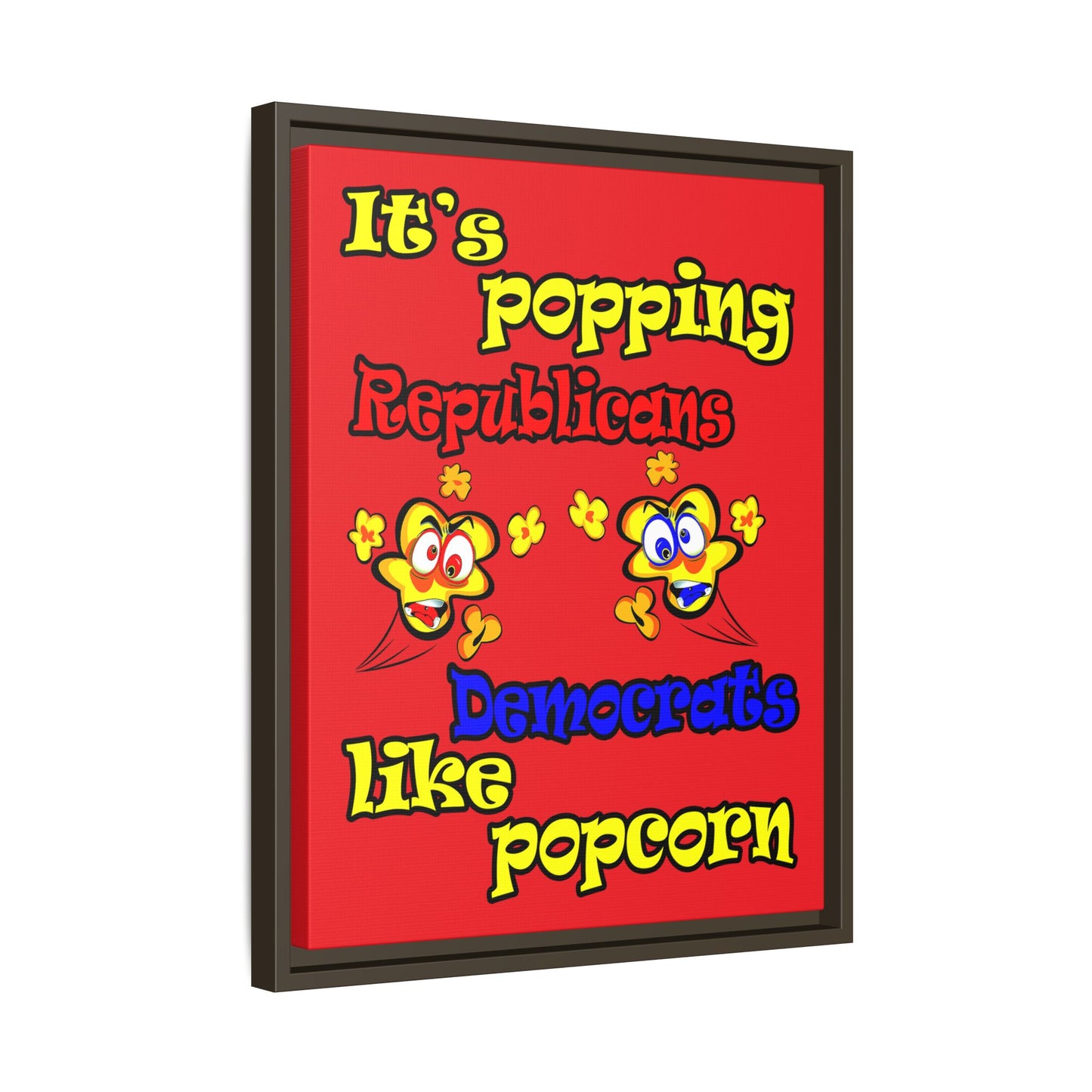 popping like popcorn - framed canvas art (red)