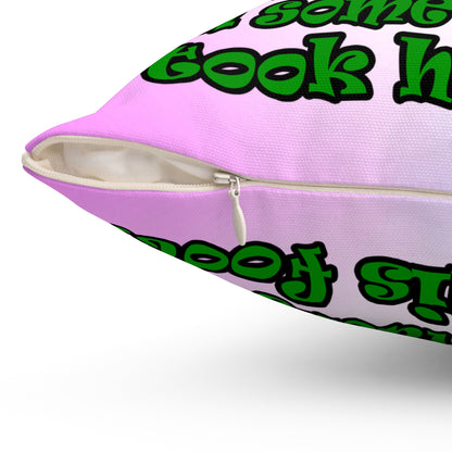 turtle race - Spun Polyester Square Pillow - (light blue-pink wave)