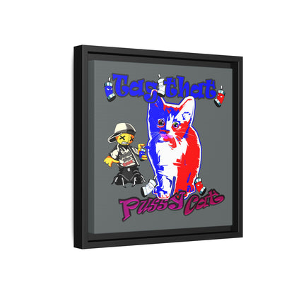 tag that - framed canvas art (dark grey)