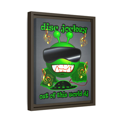 disc jockey - framed canvas art (grey-light grey)