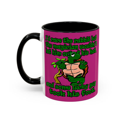 turtle race - Accent Mug (pink)