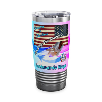 shoot for the stars - Ringneck Tumbler, 20oz (light blue-pink wave)