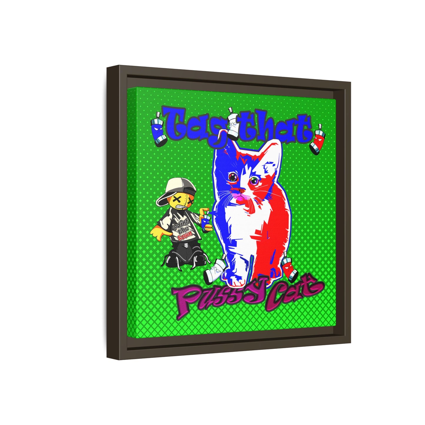tag that - framed canvas art (logo green)