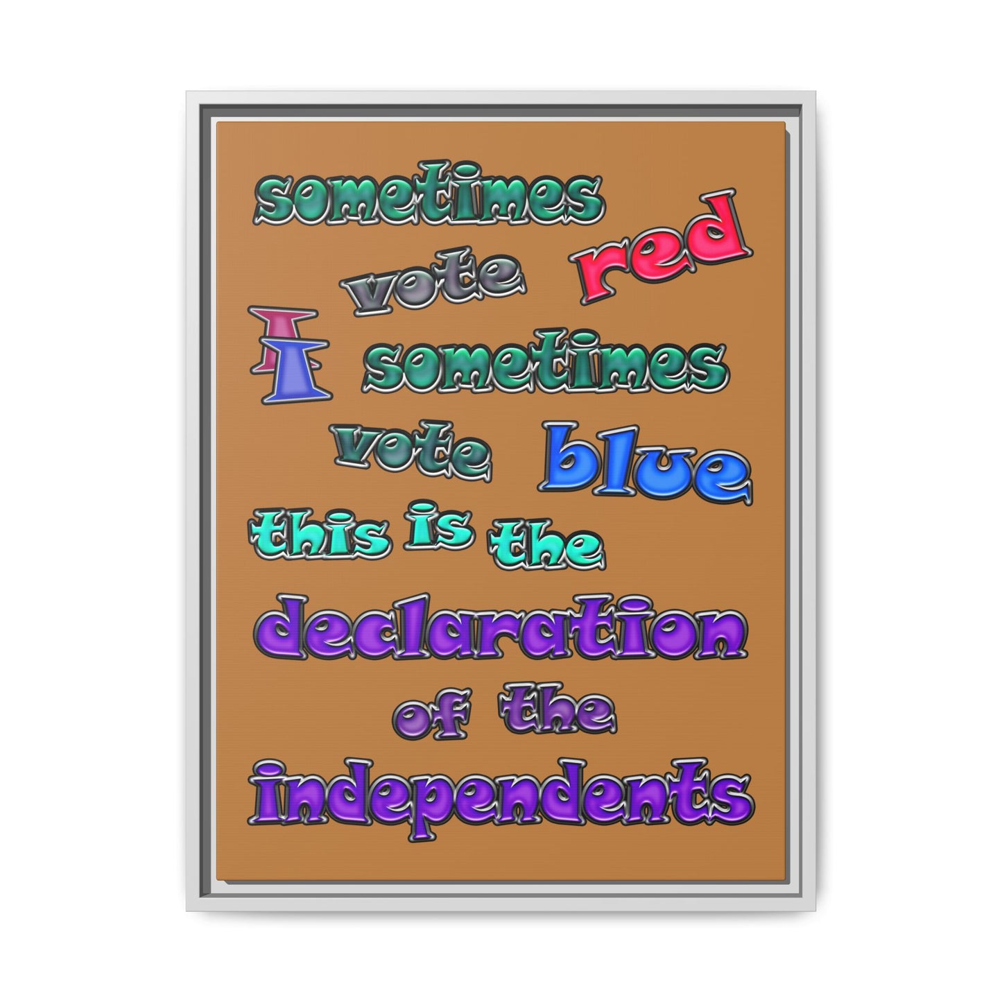 declaration of the independents - framed canvas art (light brown)