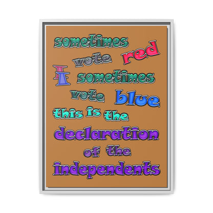 declaration of the independents - framed canvas art (light brown)