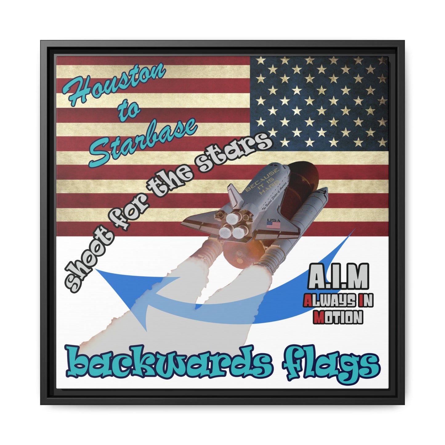 shoot for the stars - framed canvas art (white)