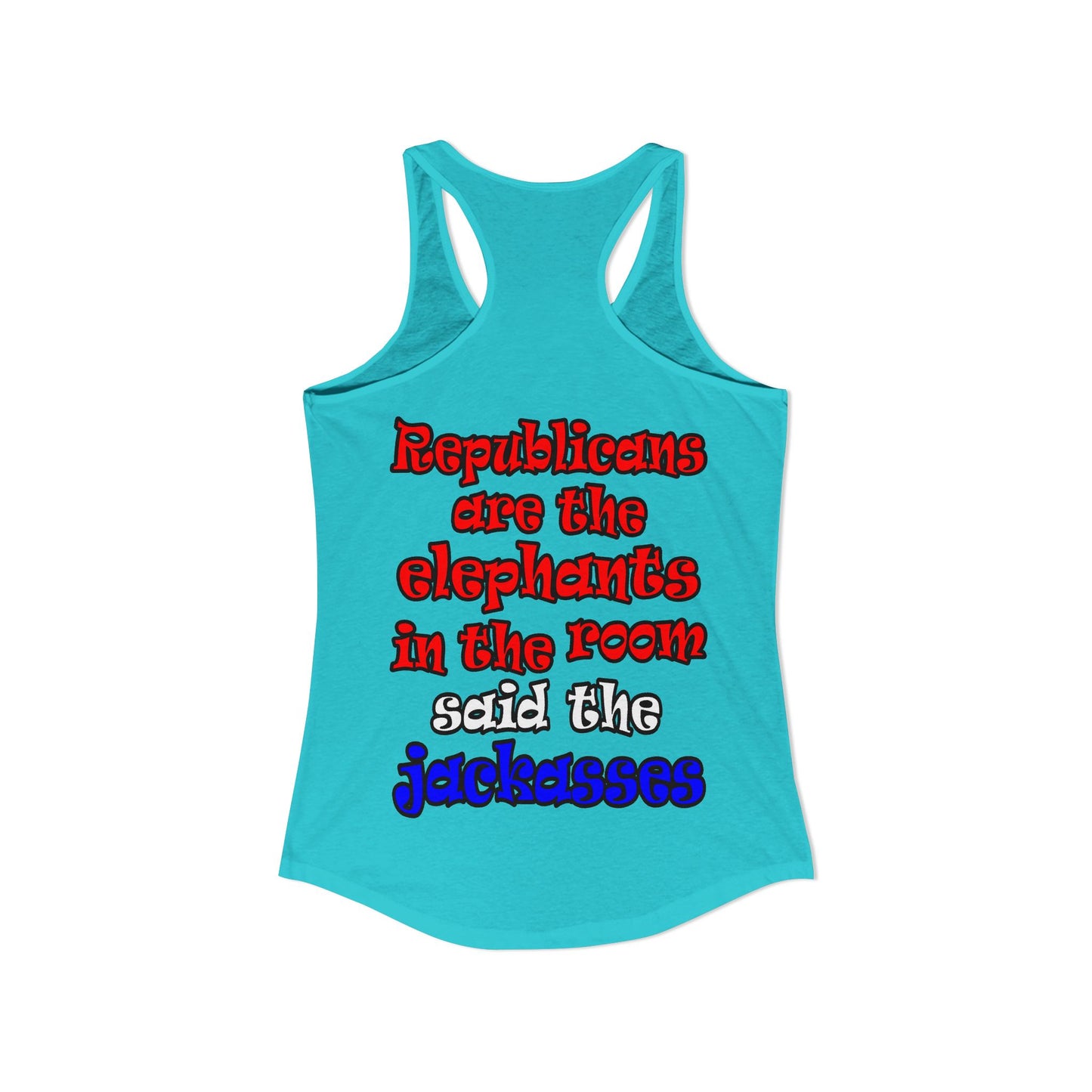 donkeys and elephants - Women's Ideal Racerback Tank