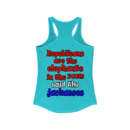 donkeys and elephants - Women's Ideal Racerback Tank