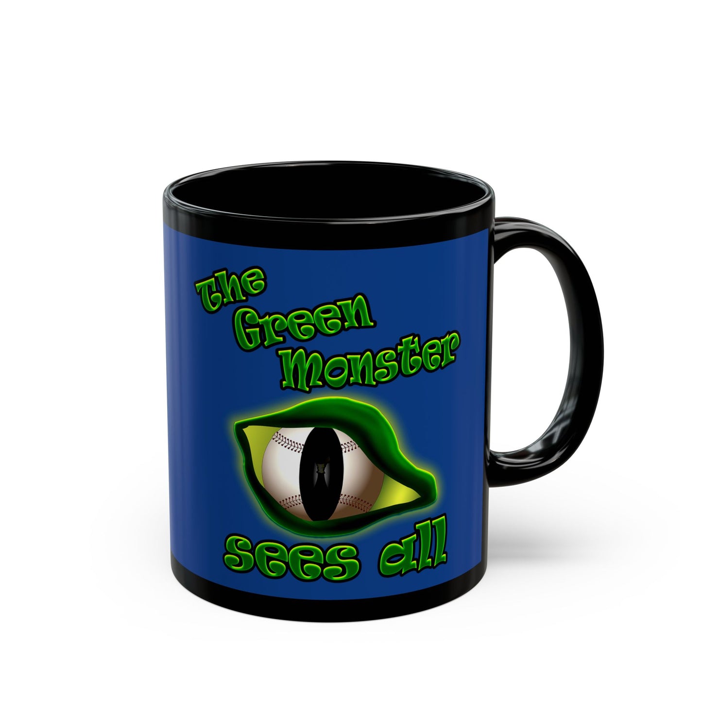 green monster - Black Mug (dark blue)