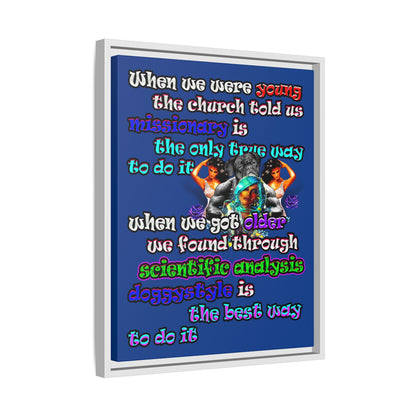 doggystyle - framed canvas art (dark blue)