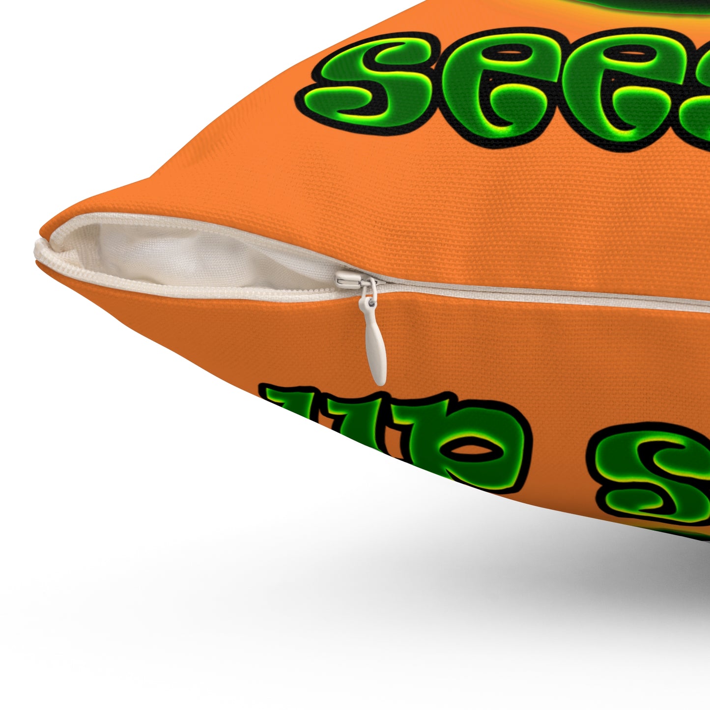 green monster - Spun Polyester Square Pillow - (crusta)