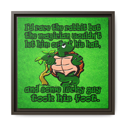 turtle race - framed canvas art (green turf)