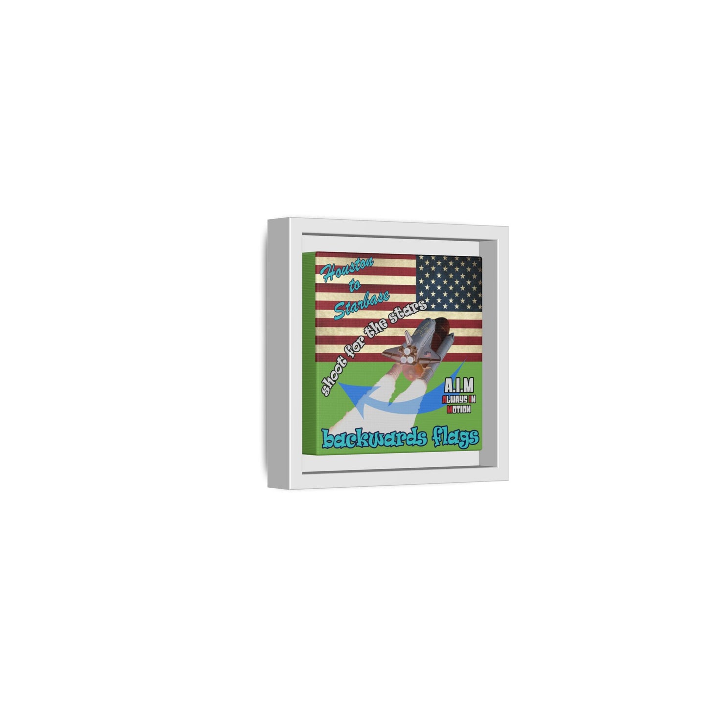 shoot for the stars - framed canvas art (green)